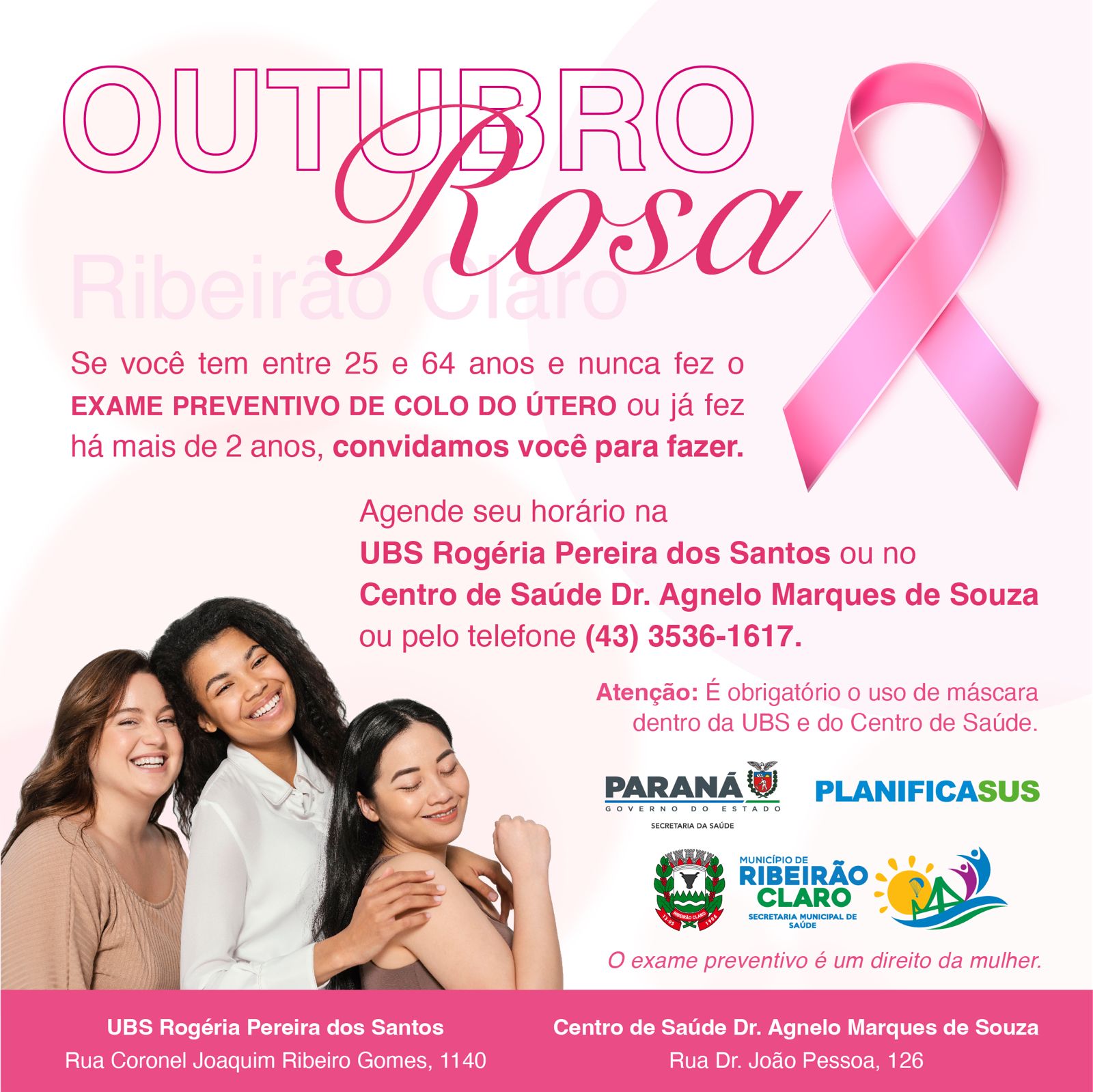 Saúde Divulga Exame Preventivo De Colo Do útero Em Alusão Ao Outubro Rosa